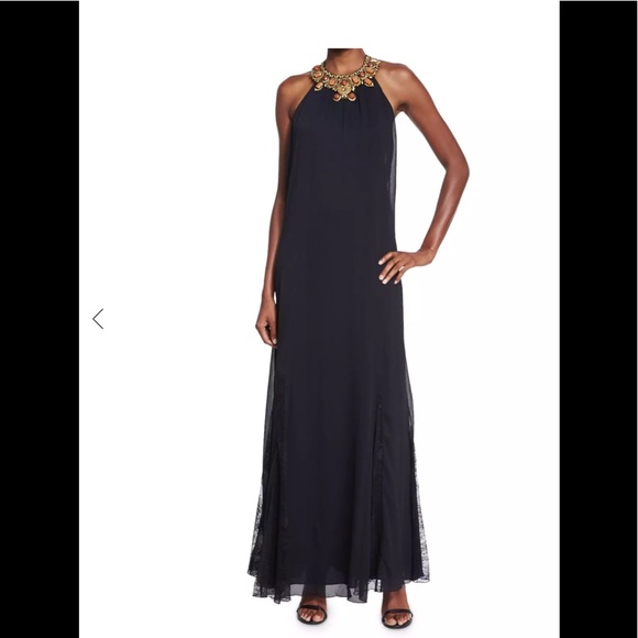 Alice&Olivia Ravi Black Stunning Embellished Neck - Picture 7 of 8